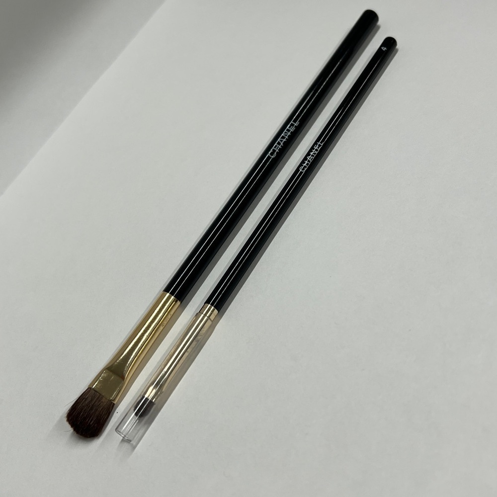 Set of Two Chanel Brushes Flat Eyeshadow and Lip Eye Liner Brush - Unused
